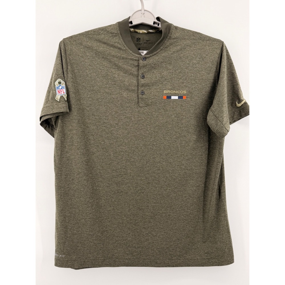 Nike NFL Denver Broncos Salute to Service Dri-FIT Polo Shirt Mens XL Olive Green